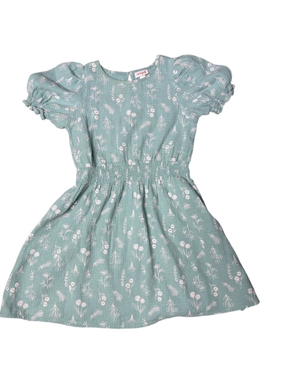 Cat & Jack Dress Size Large 10-12 Soft Teal with white flowers